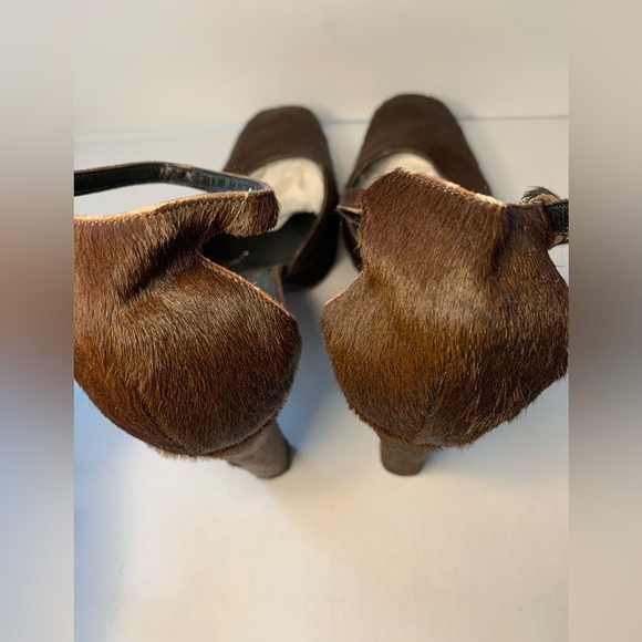 Gucci PLATFORM HEELS CHOCOLATE PONY FUR SIZE 10 B😍 - Picture 10 of 14